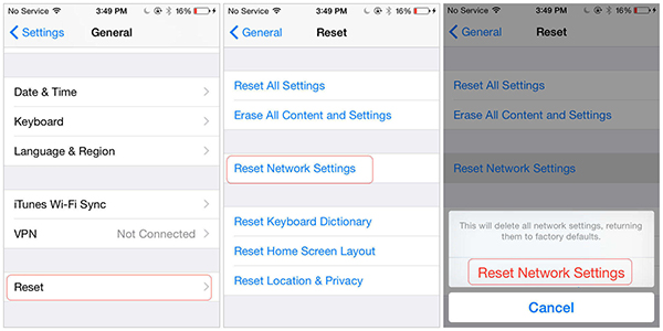 reset network settings