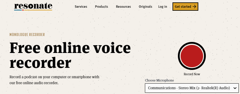 resonate free online voice recorder