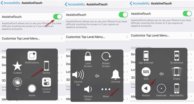 restart iphone via assistive touch