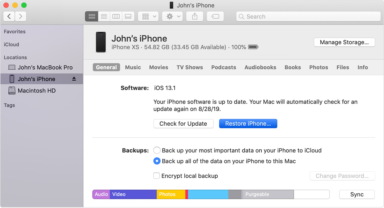 restore iphone via itunes