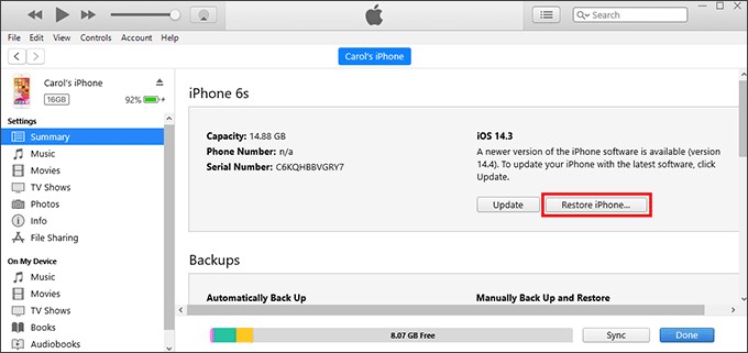 fix iphone 15 unavailable via itunes