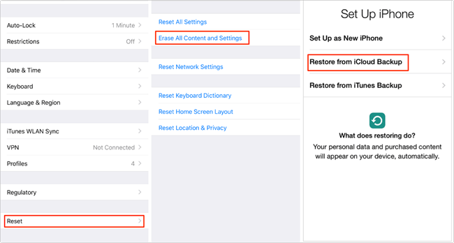 recover icloud photos settings