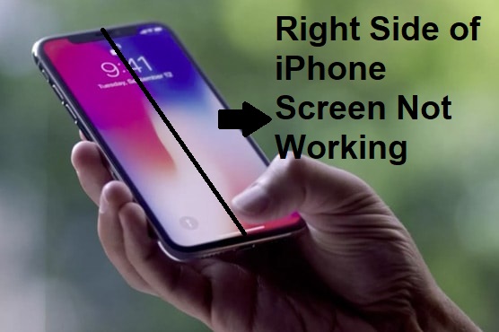right side of iphone screen not working