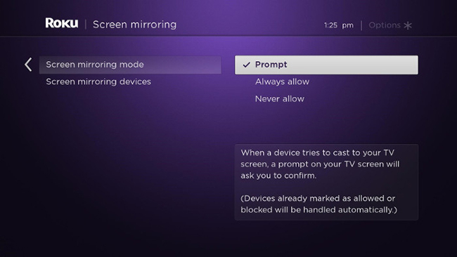 roku screen mirroring