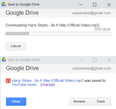 download music from youtube to google drive