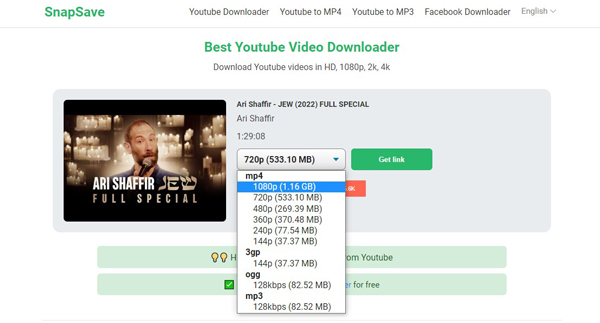 snapsave online youtube video downloader