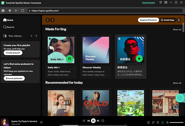 spotify homepage