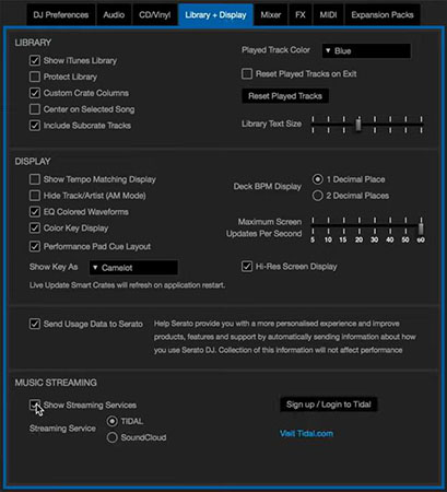 sync serato to tidal