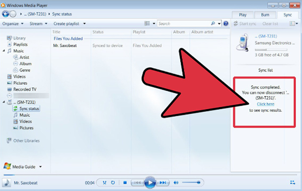 sync youtube via windows media player