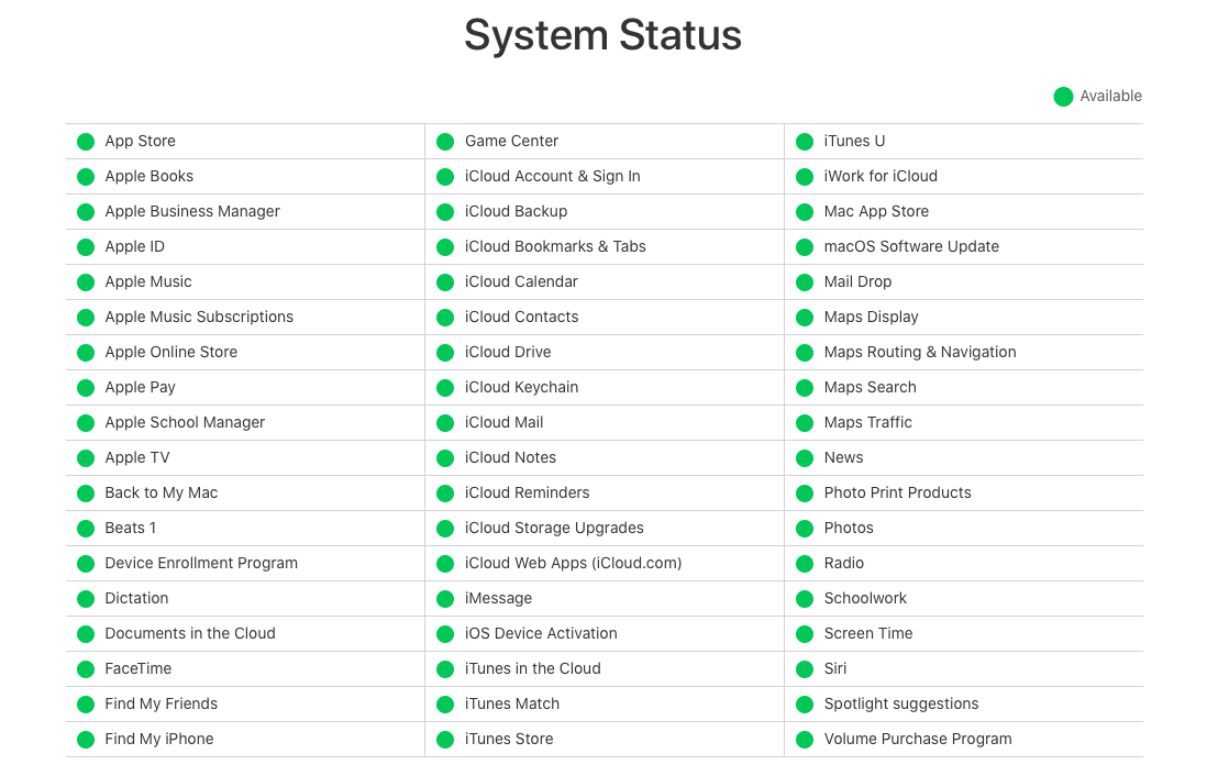 check icloud system status