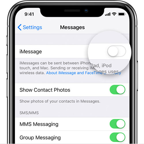 re-enable imessage