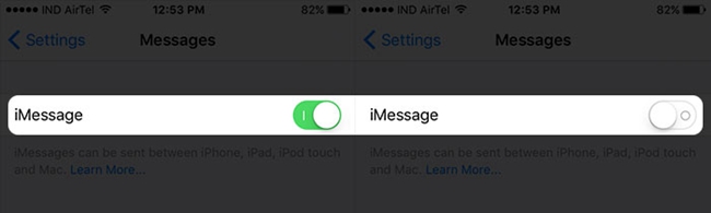 turn off imessage