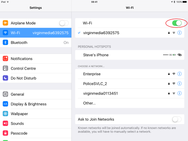 check wifi connections