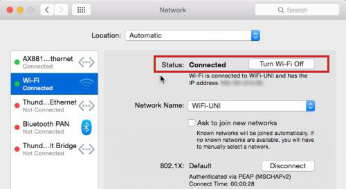 turn off wifi on mac