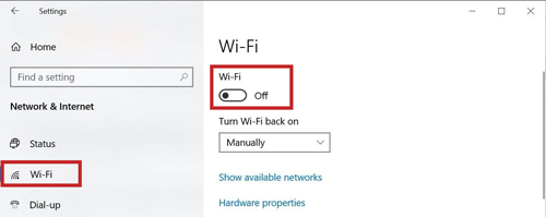 turn off wifi on windows