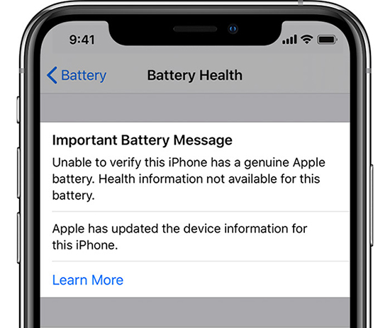 unable determine battery health on iphone