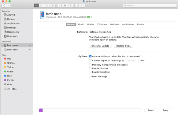 restore ipod via finder