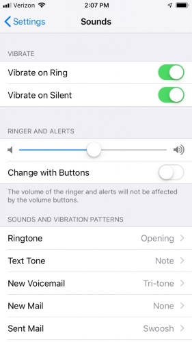 enable vibration on ring and silent