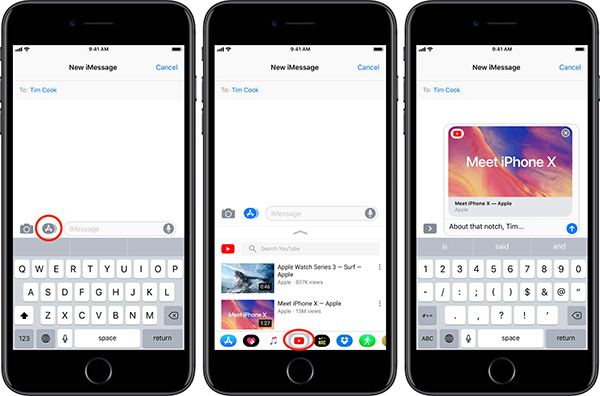 watch youtube via imessage