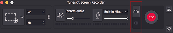 tuneskit screen recorder interface