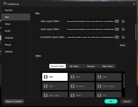 preference setting