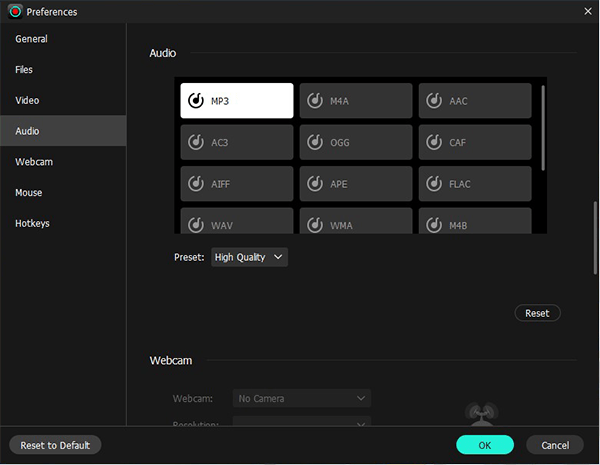 set game audio preferences