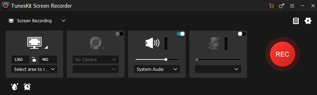 tuneskit screen recorder interface
