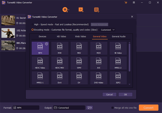 set output format